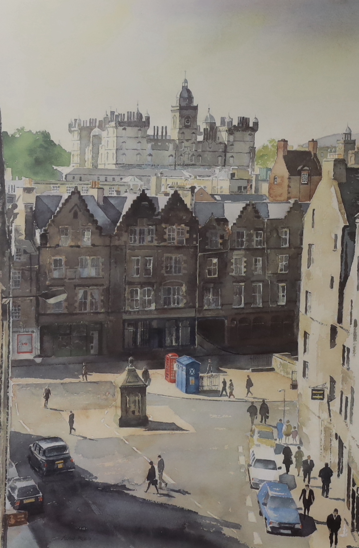 Alan Reed (b.1961) two colour prints including 'George Heriots School for Victoria Street', limited edition 223/950 and 7/950, signed in pencil, together with an ink and watercolour sketch by Nick Chappell, largest 42 x